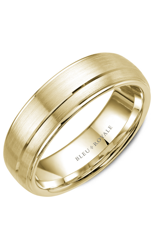 18K Yellow Gold Gents Wedding Band