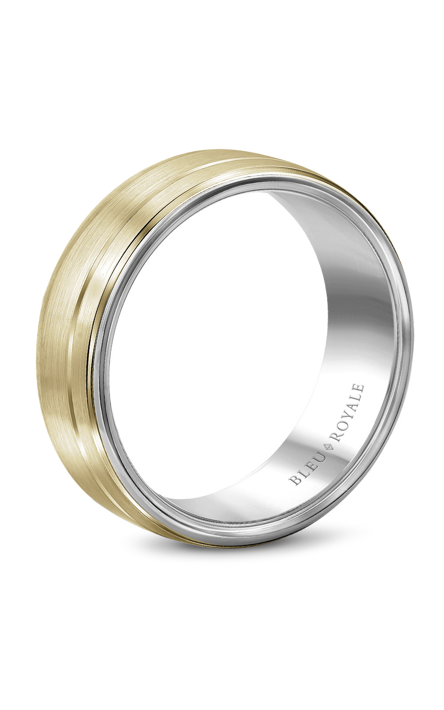 18K White Gold and 18K Yellow Gold Gents Wedding Band