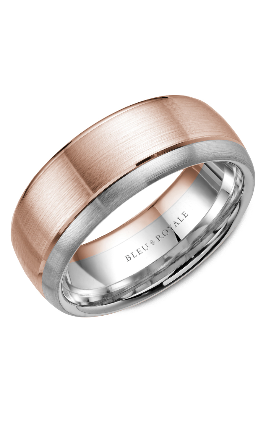 14K Rose Gold and 14K White Gold Gents Wedding Band
