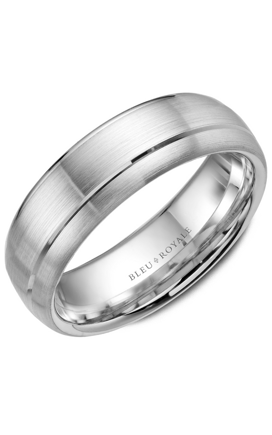 18K White Gold Gents Wedding Band