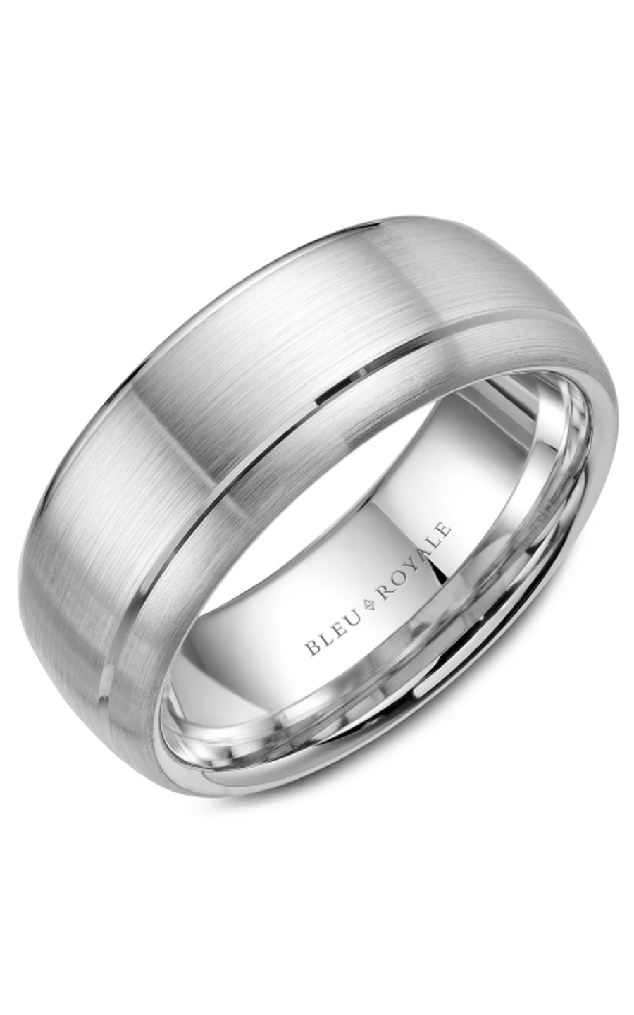 14K White Gold Gents Wedding Band