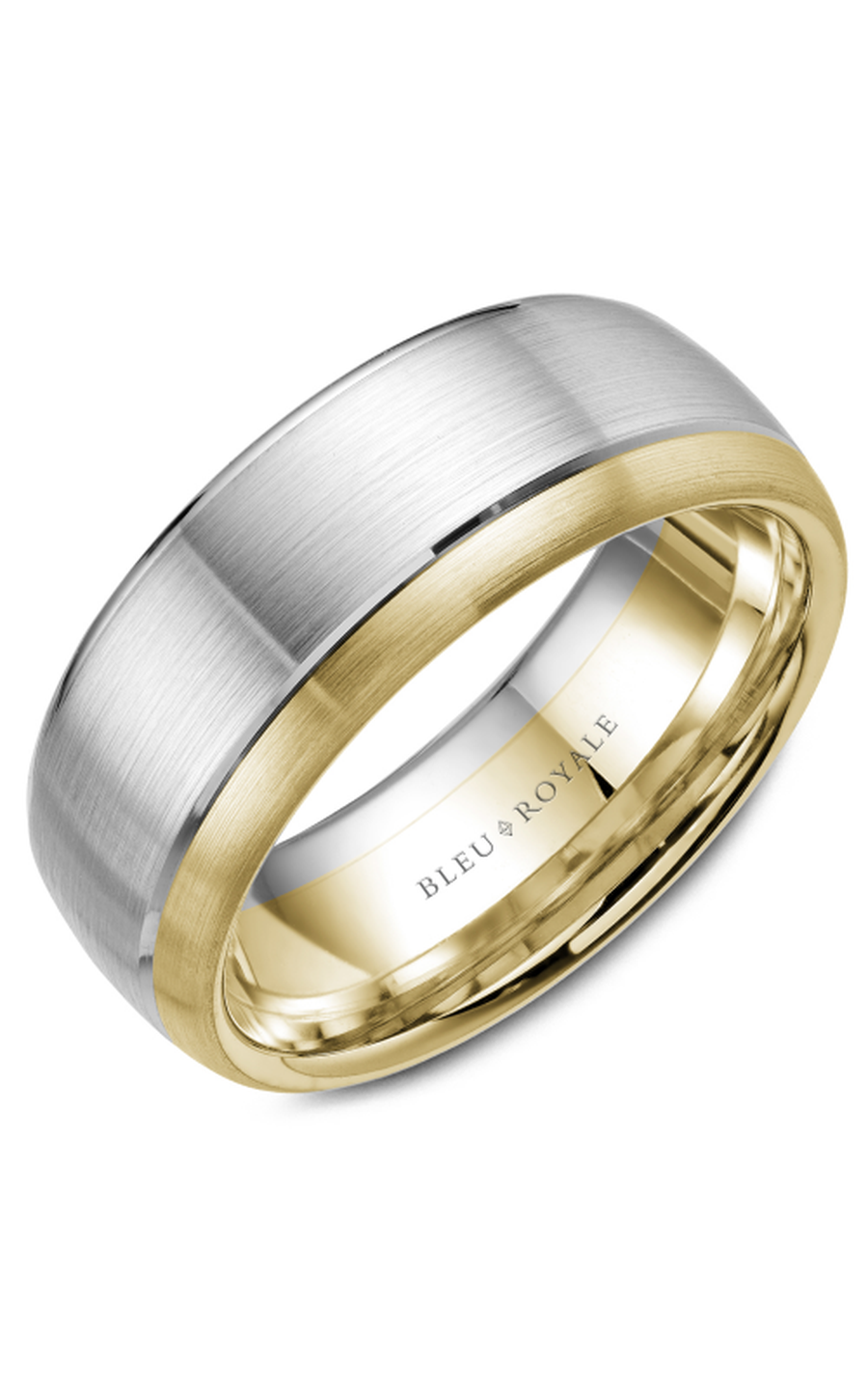 14K White Gold and 14K Yellow Gold Gents Wedding Band