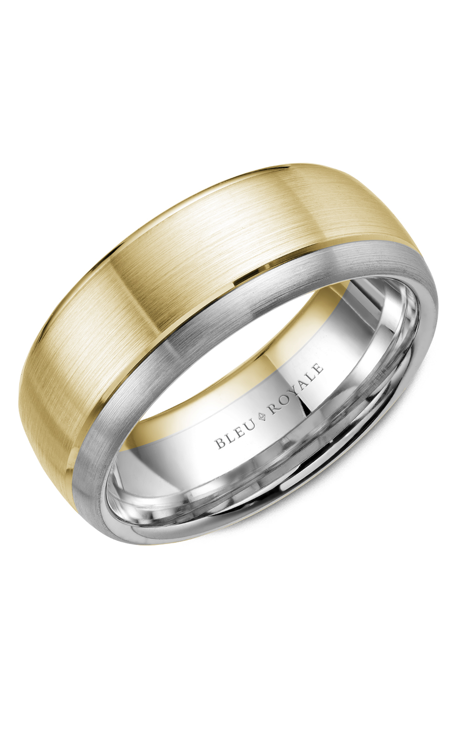 14K White Gold and 14K Yellow Gold Gents Wedding Band