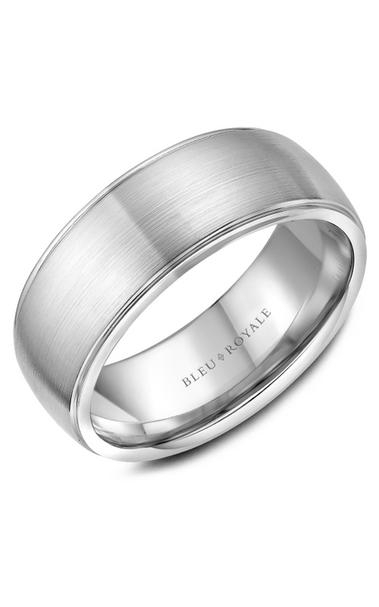14K White Gold Gents Wedding Band