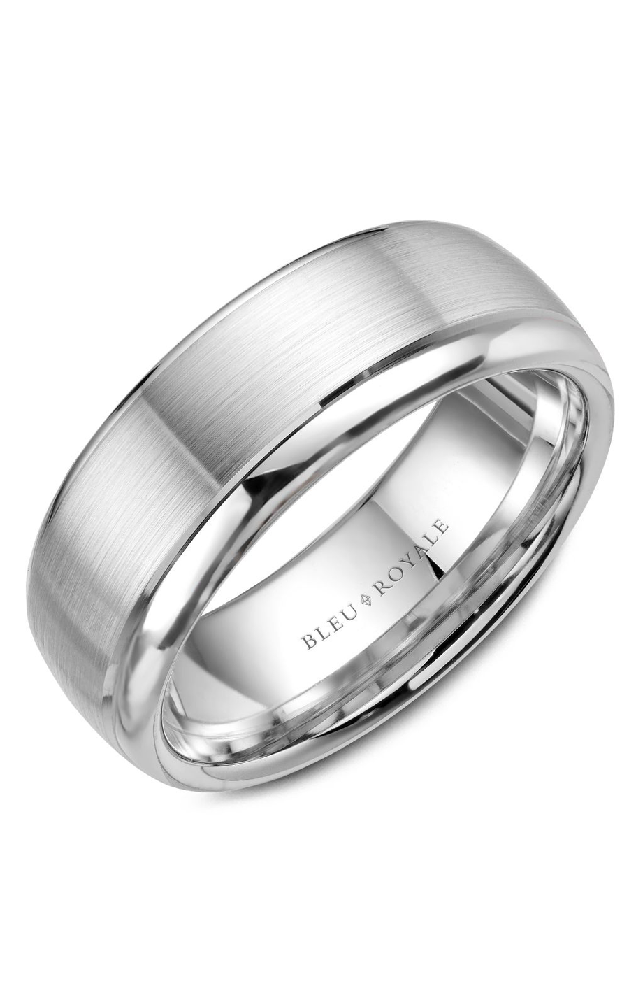 14K White Gold Gents Wedding Band