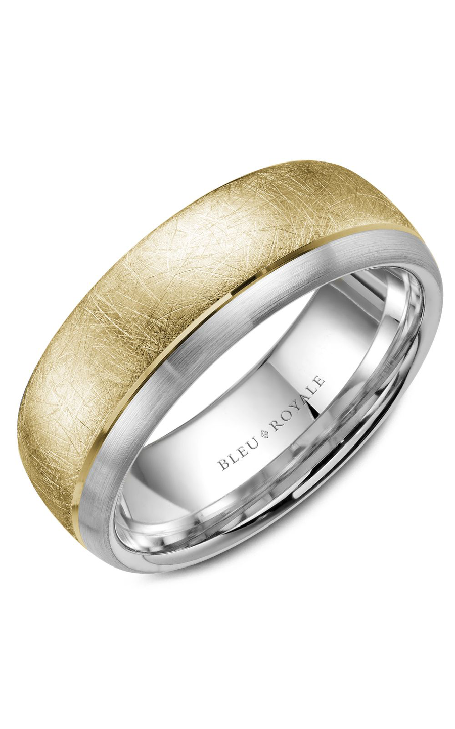 18K White Gold and 18K Yellow Gold Gents Wedding Band