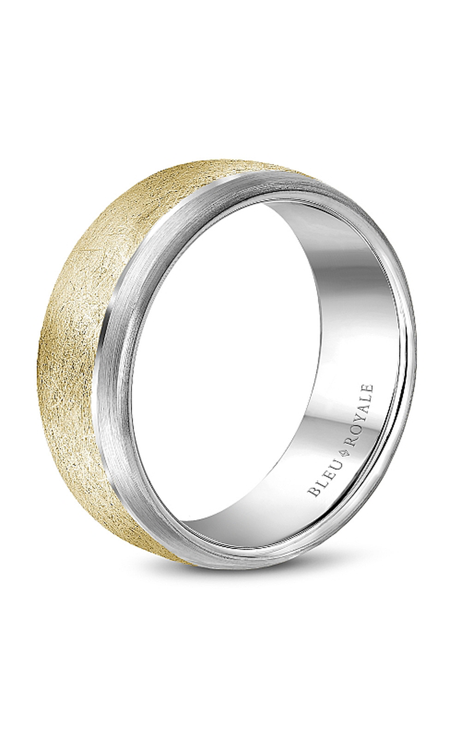 18K White Gold and 18K Yellow Gold Gents Wedding Band