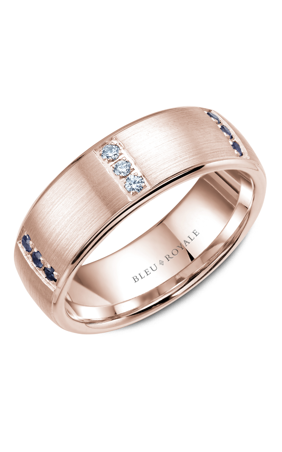 14K Rose Gold Gents Round Wedding Band