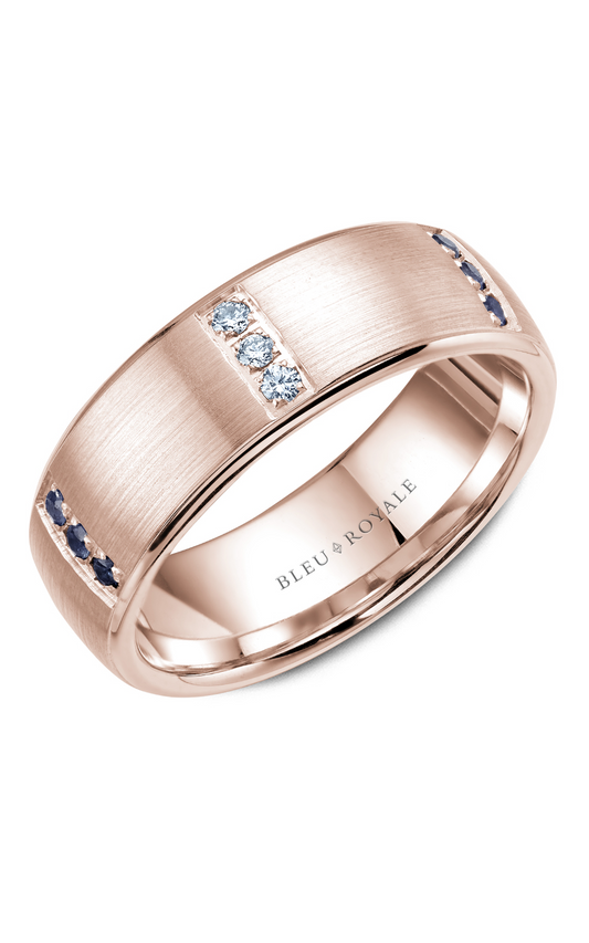 18K Rose Gold Gents Round Wedding Band