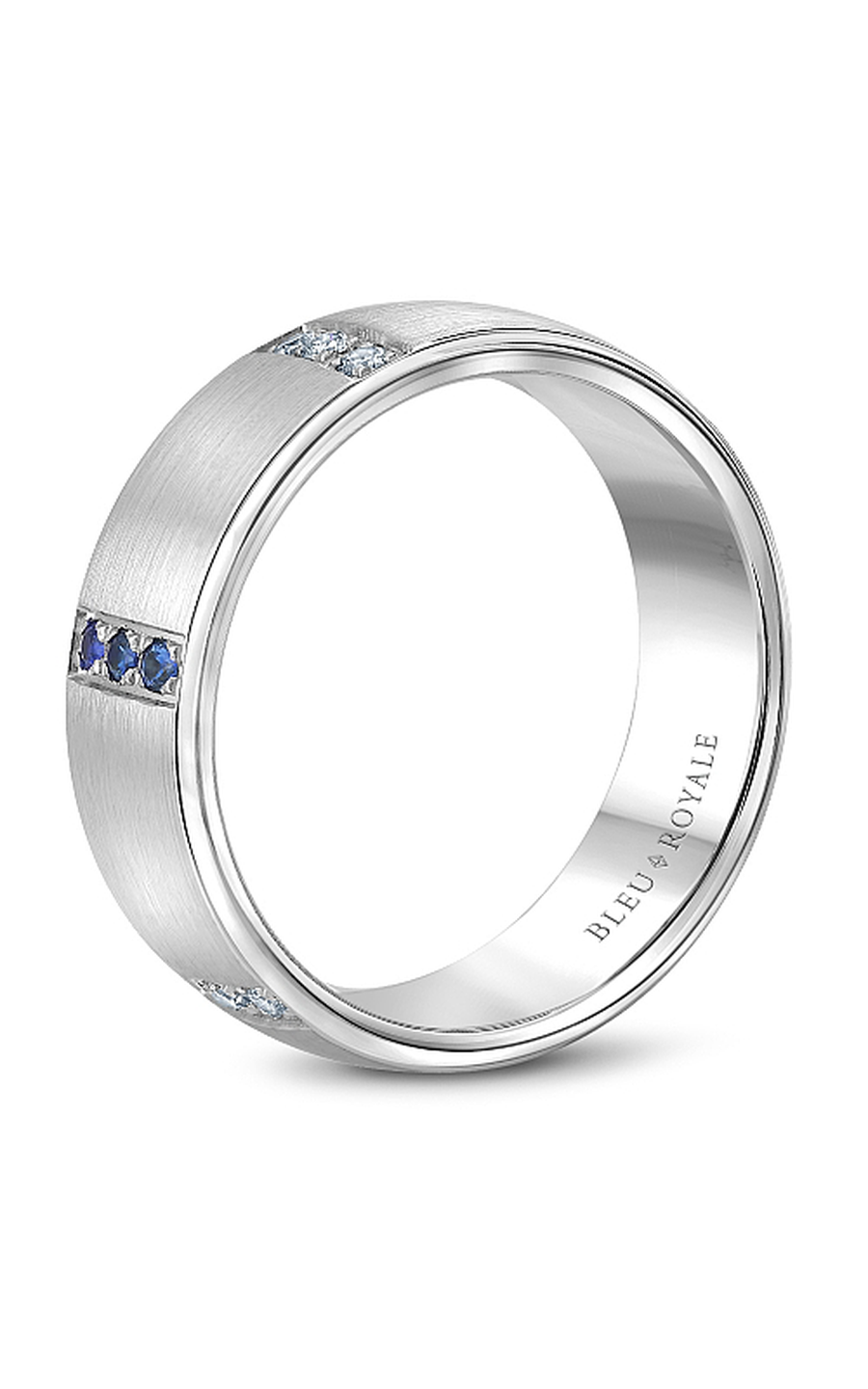 18K White Gold Gents Round Wedding Band