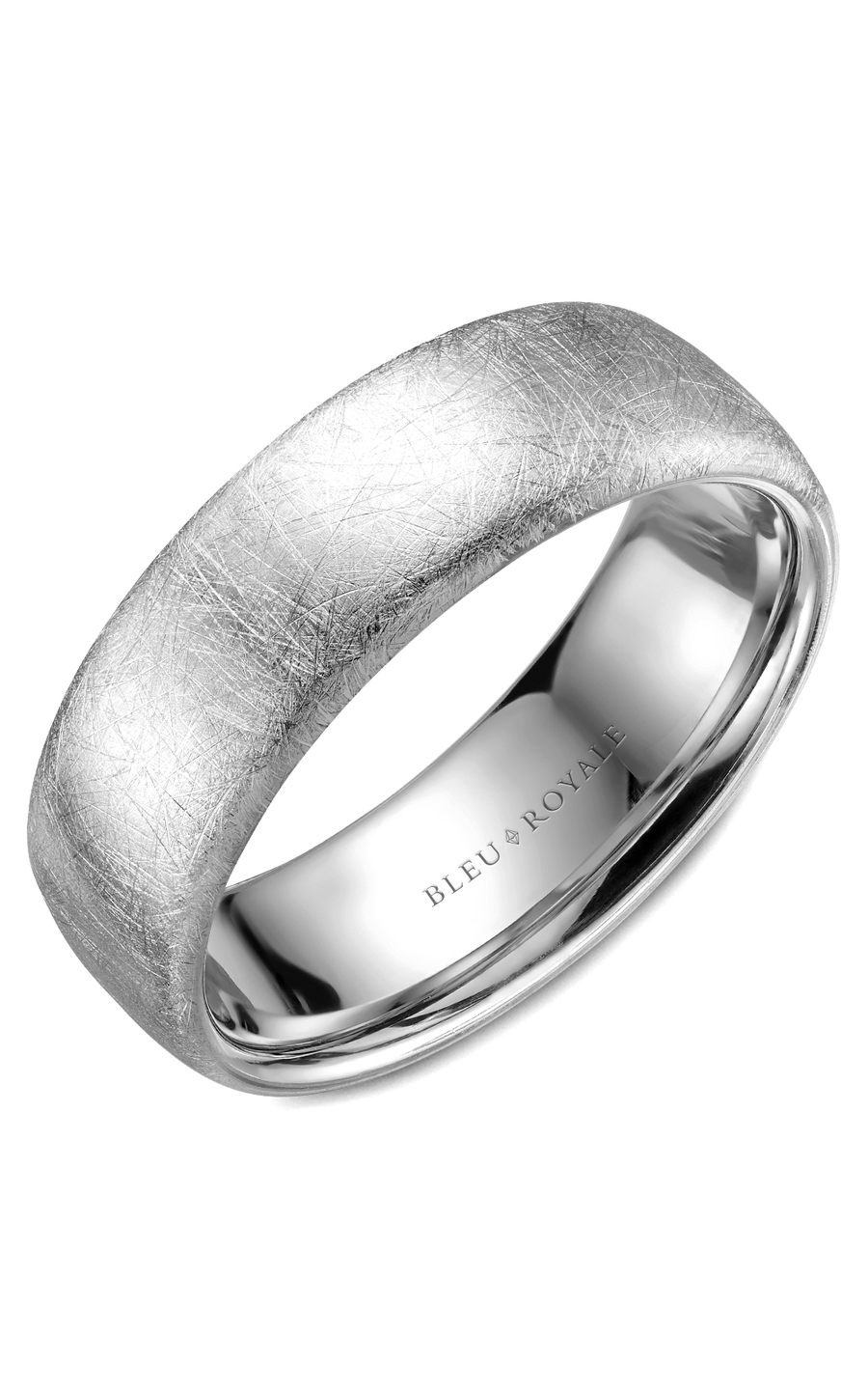14K White Gold Gents Wedding Band