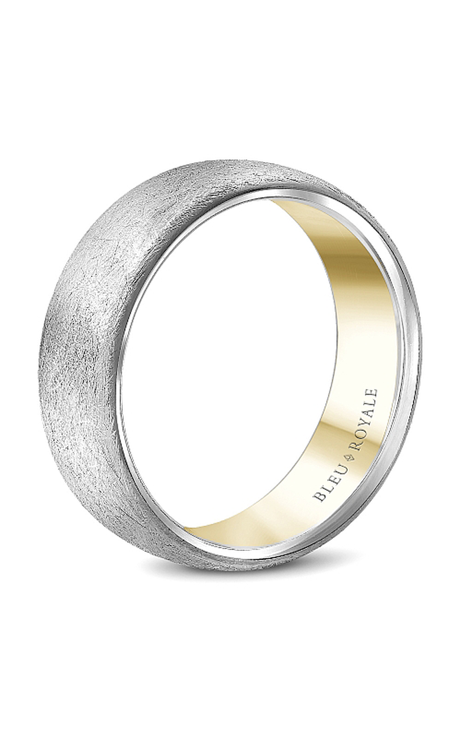 14K White Gold and 14K Yellow Gold Gents Wedding Band
