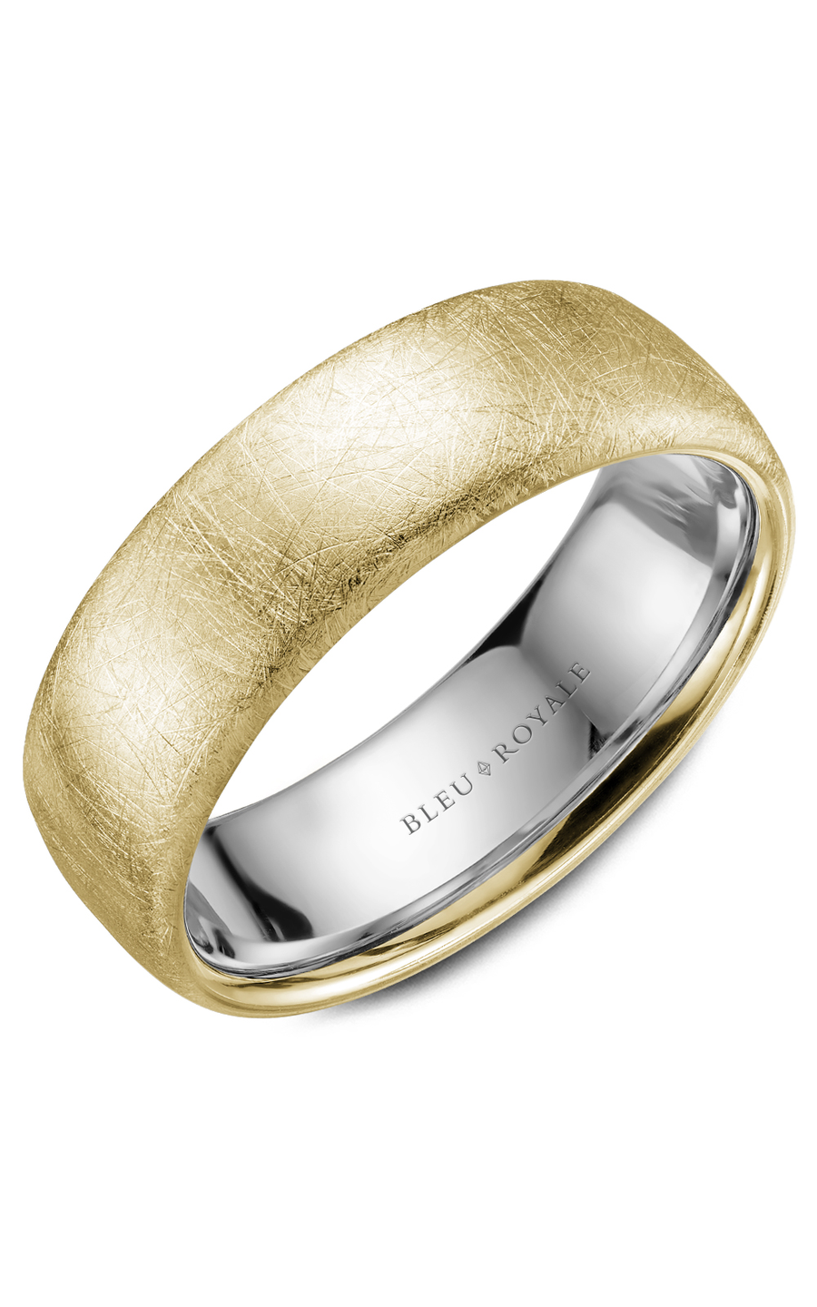 18K White Gold and 18K Yellow Gold Gents Wedding Band