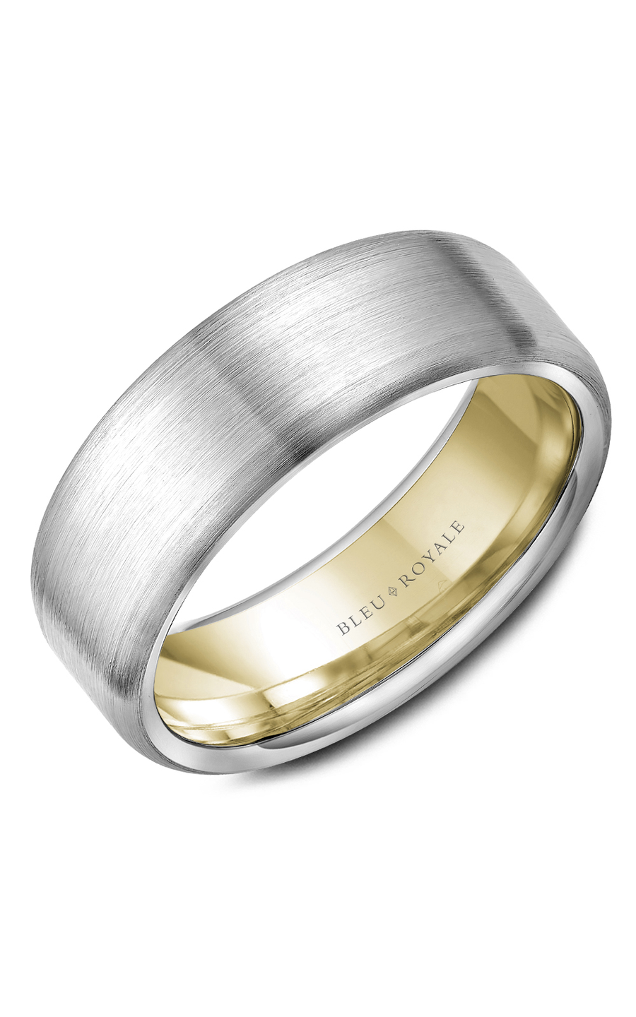 14K White Gold and 14K Yellow Gold Gents Wedding Band