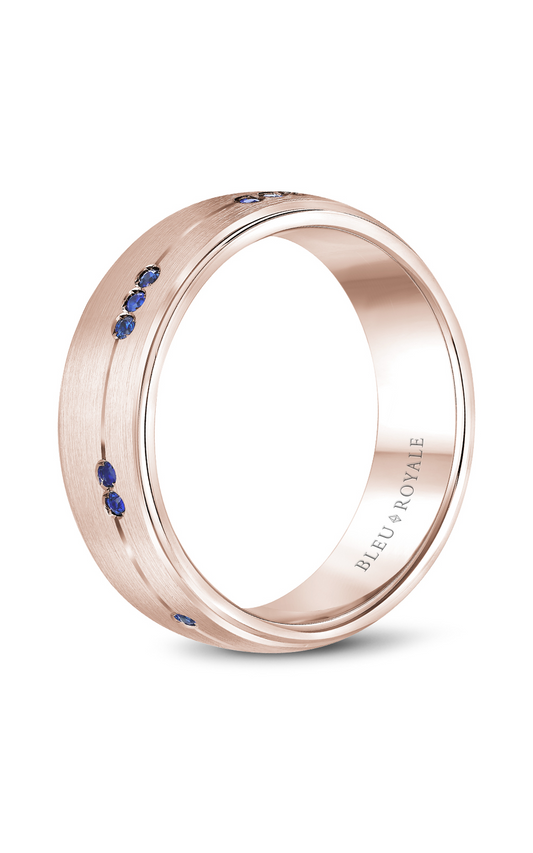 14K Rose Gold Gents Round Wedding Band