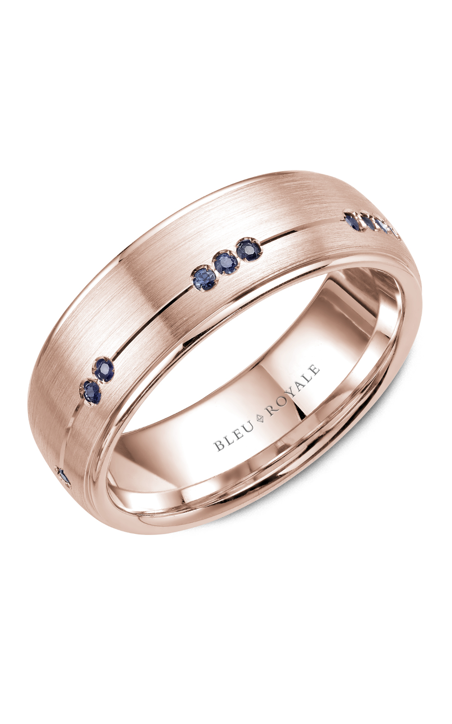 18K Rose Gold Gents Round Wedding Band