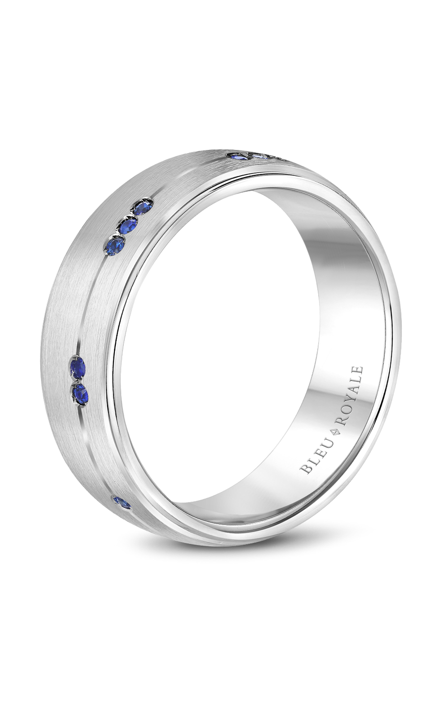 18K White Gold Gents Round Wedding Band