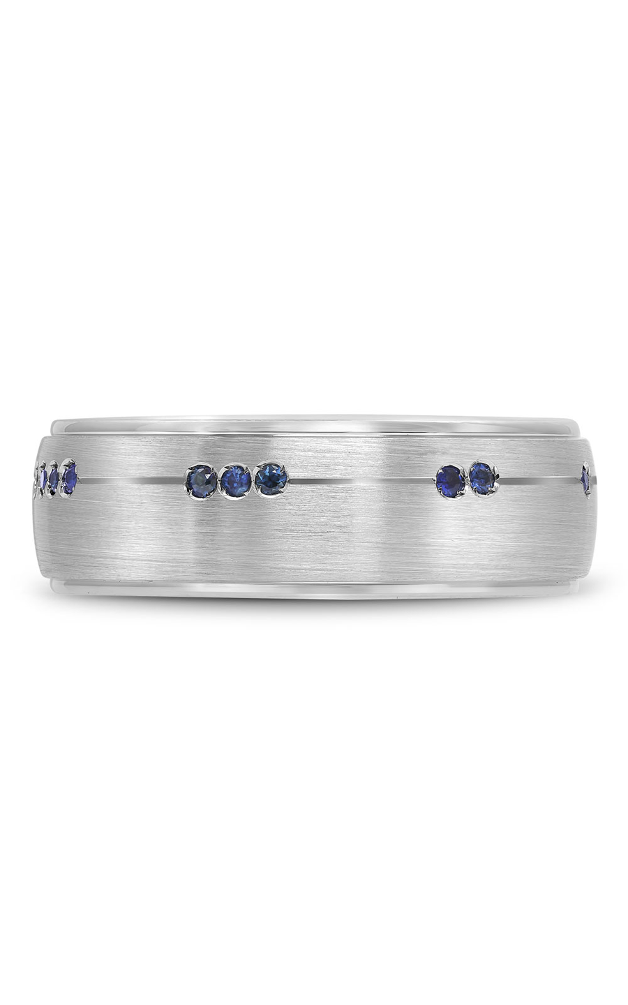 18K White Gold Gents Round Wedding Band