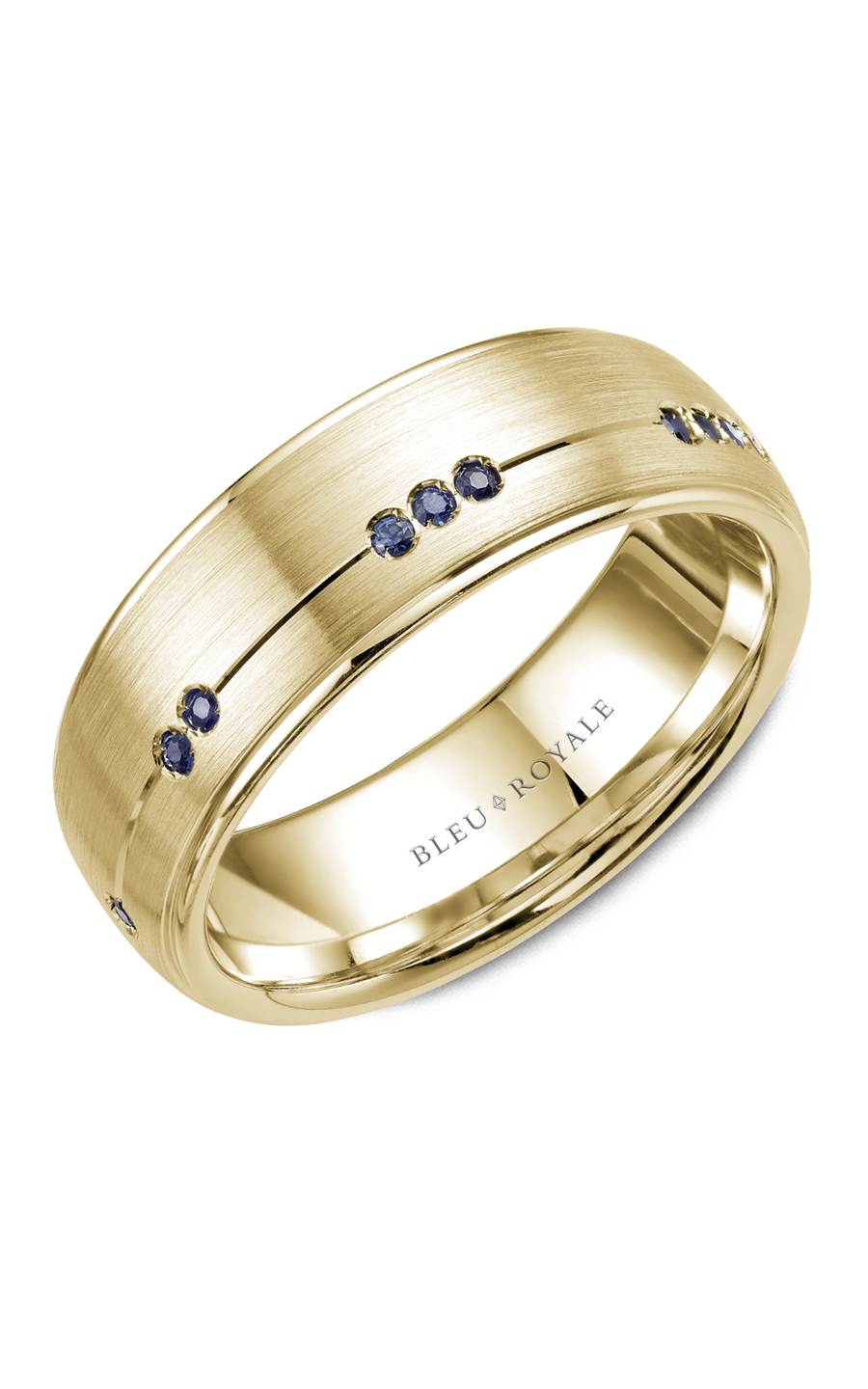 14K Yellow Gold Gents Round Wedding Band