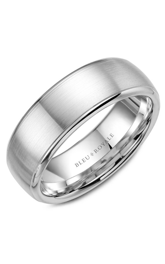 18K White Gold Gents Wedding Band