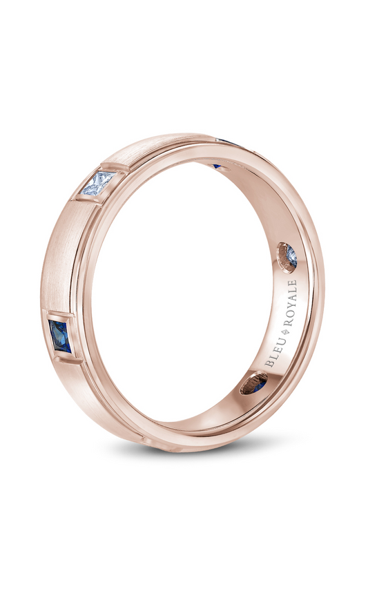 18K Rose Gold Gents Princess Wedding Band