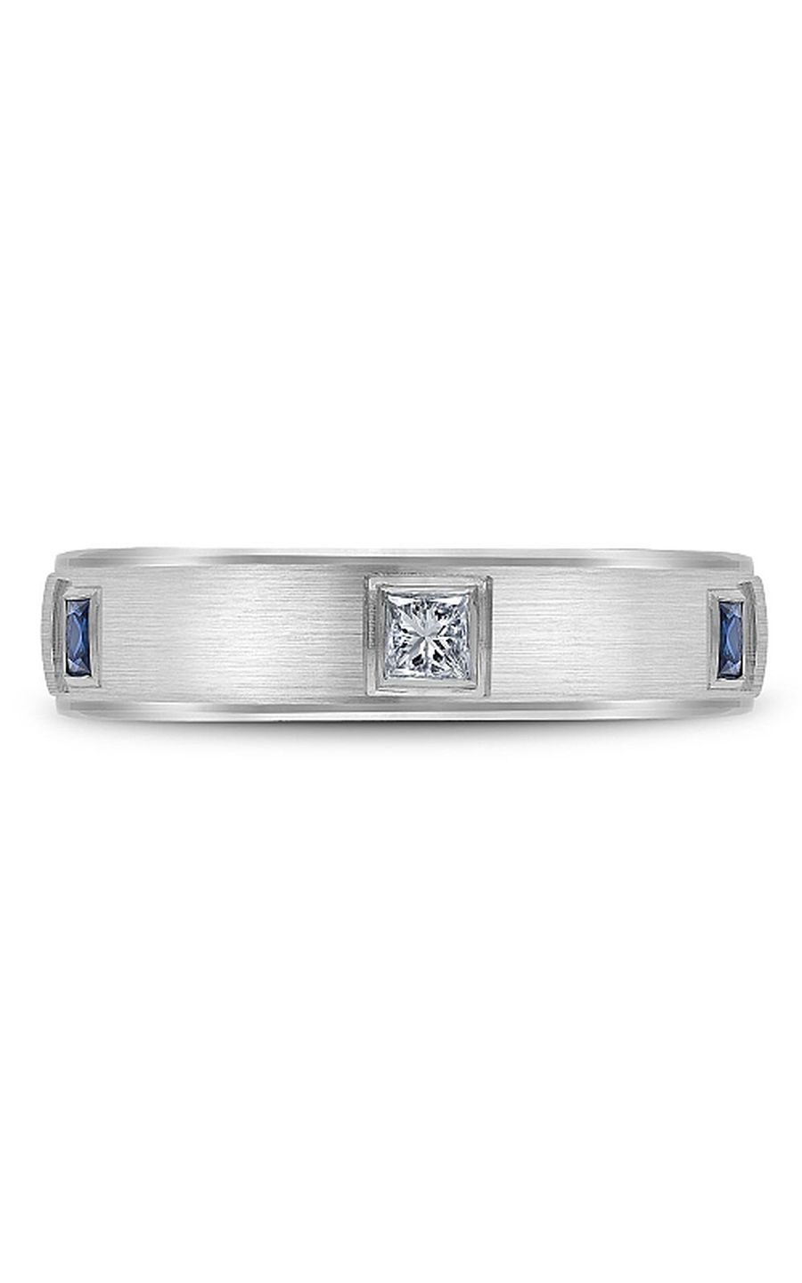 18K White Gold Gents Princess Wedding Band