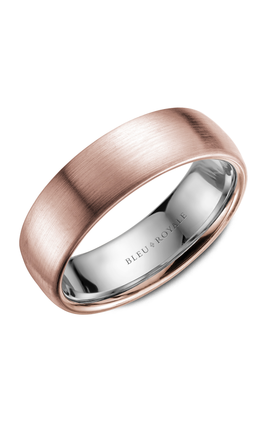 14K Rose Gold and 14K White Gold Gents Wedding Band