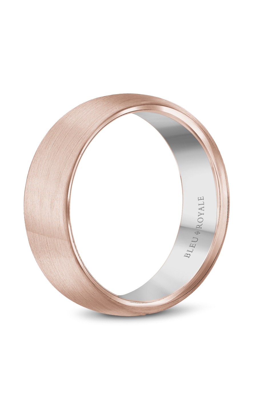 18K Rose Gold and 18K White Gold Gents Wedding Band