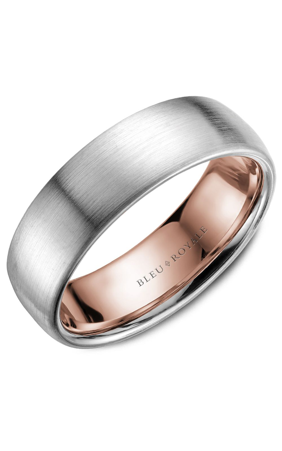 18K Rose Gold and 18K White Gold Gents Wedding Band
