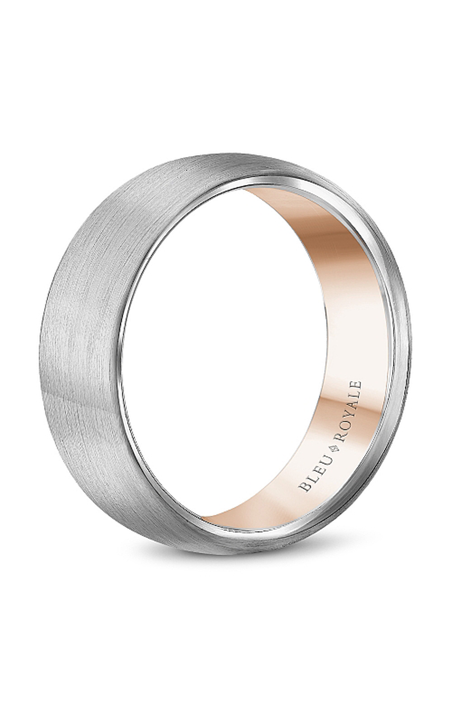 18K Rose Gold and 18K White Gold Gents Wedding Band