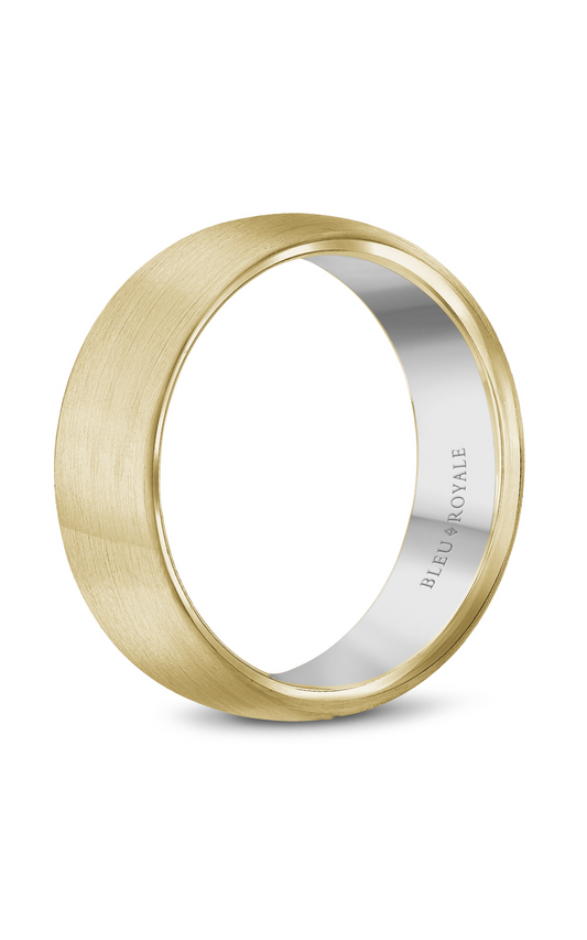 18K White Gold and 18K Yellow Gold Gents Wedding Band