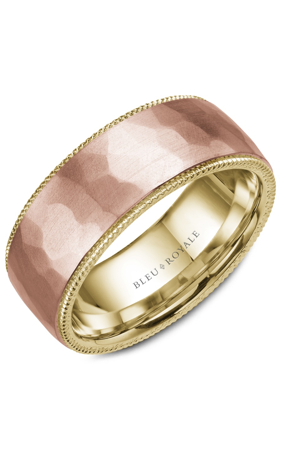 14K Rose Gold and 14K Yellow Gold Gents Wedding Band