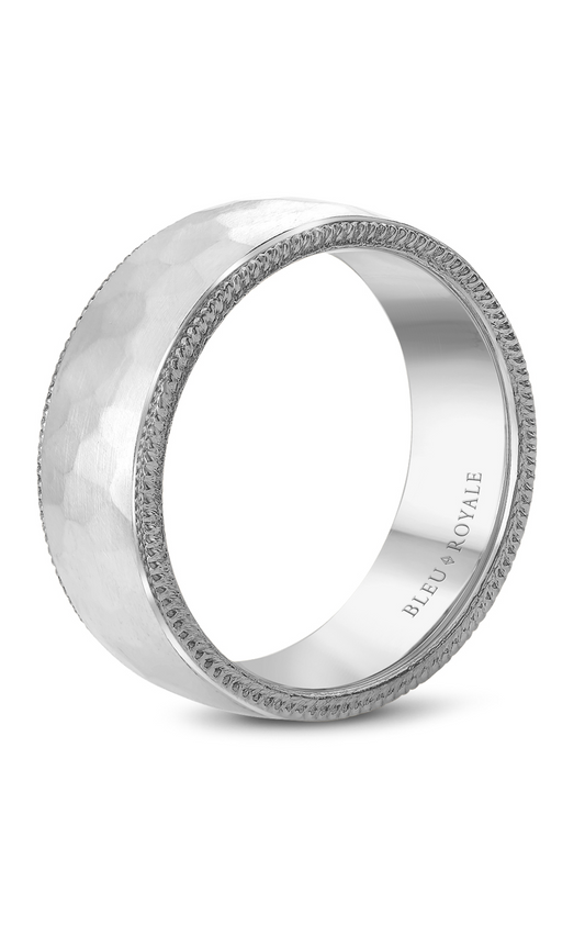 14K White Gold Gents Wedding Band