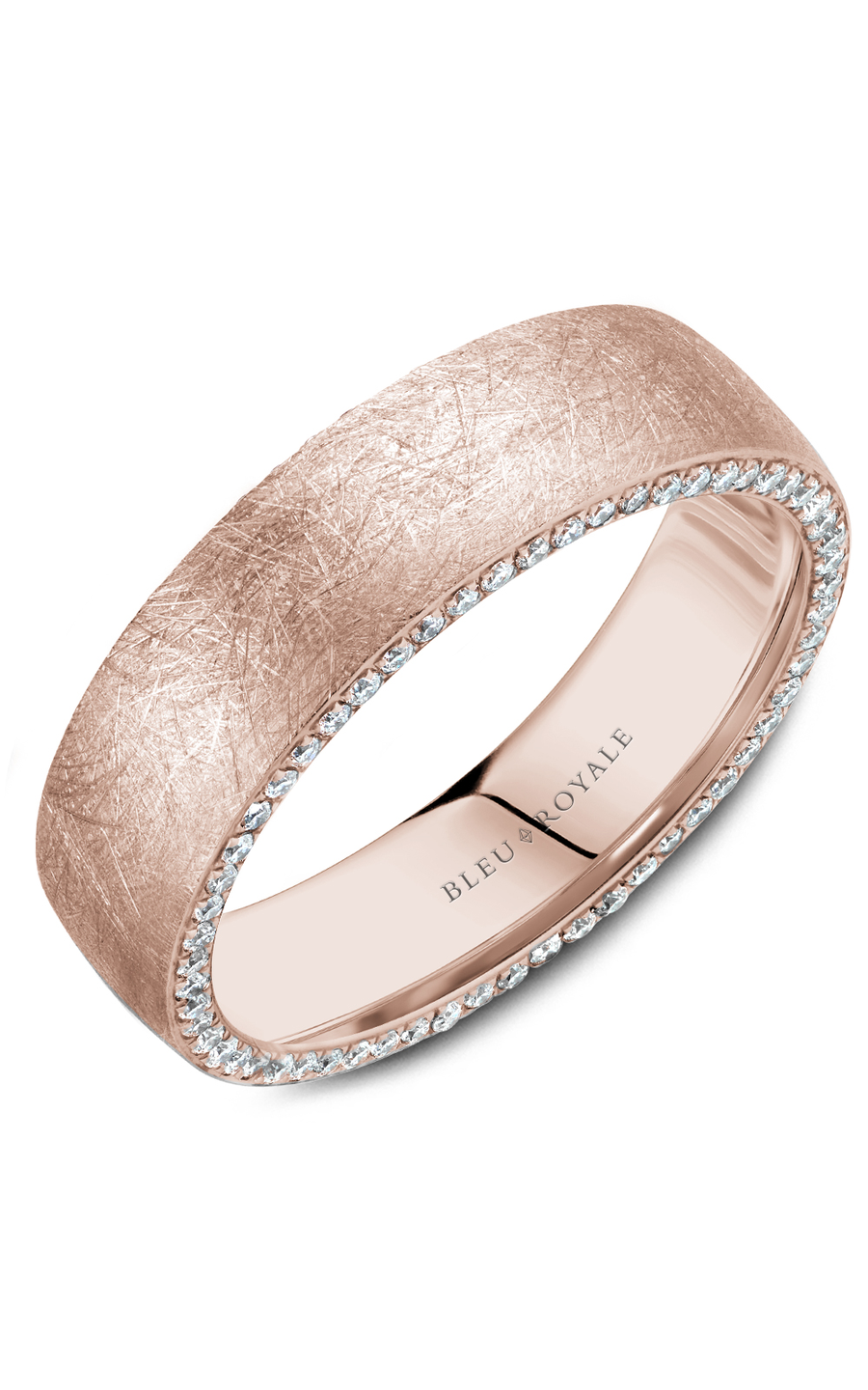 14K Rose Gold Gents Round Wedding Band