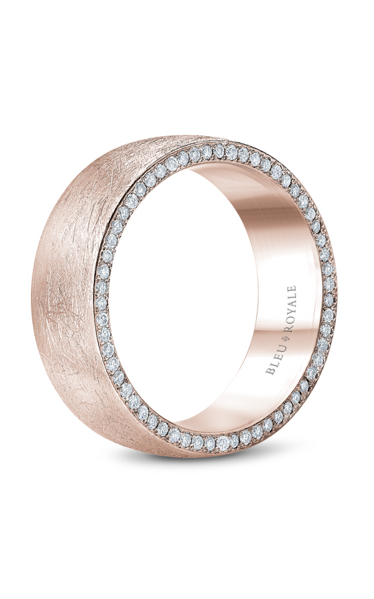 14K Rose Gold Gents Round Wedding Band