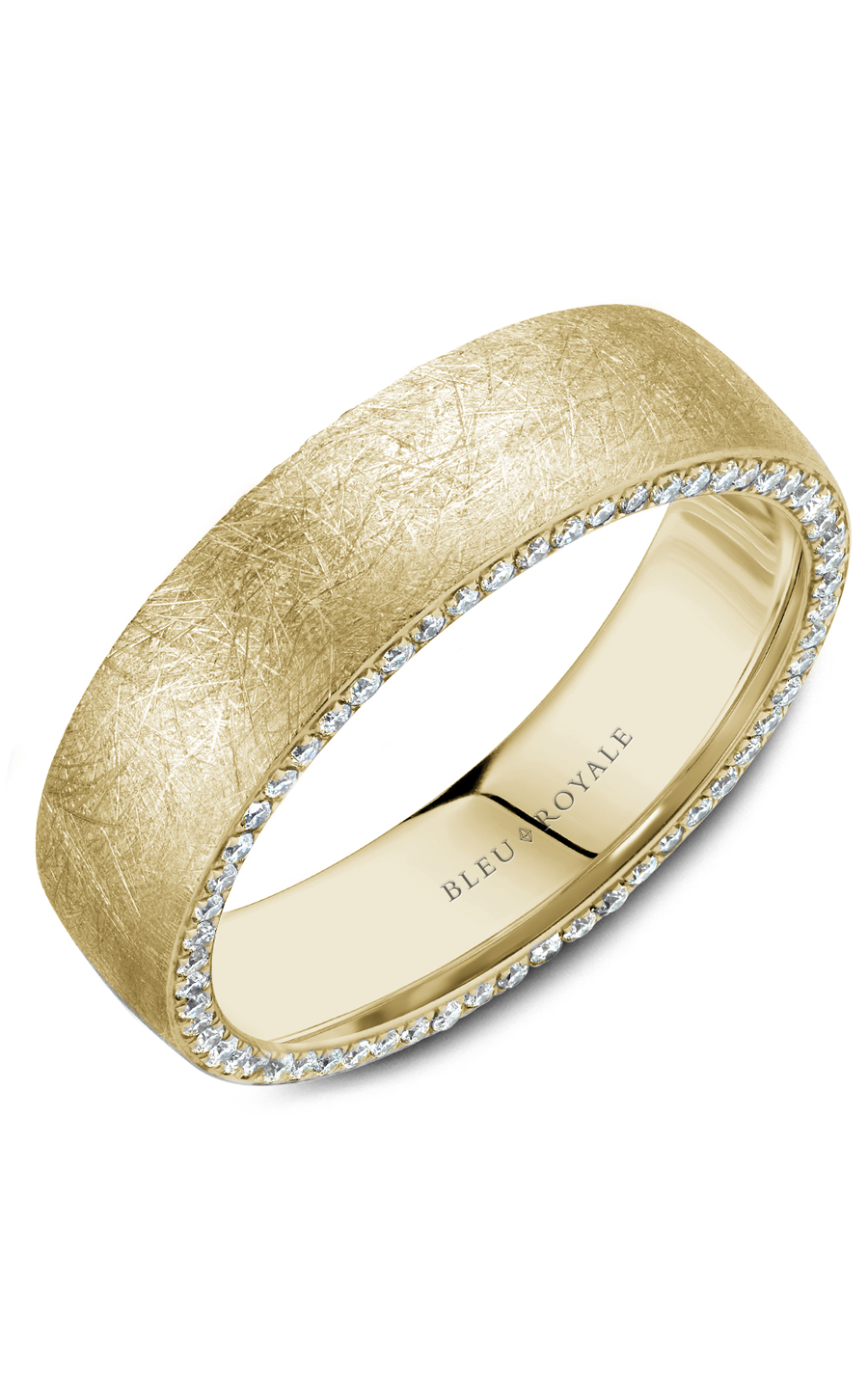 14K Yellow Gold Gents Round Wedding Band