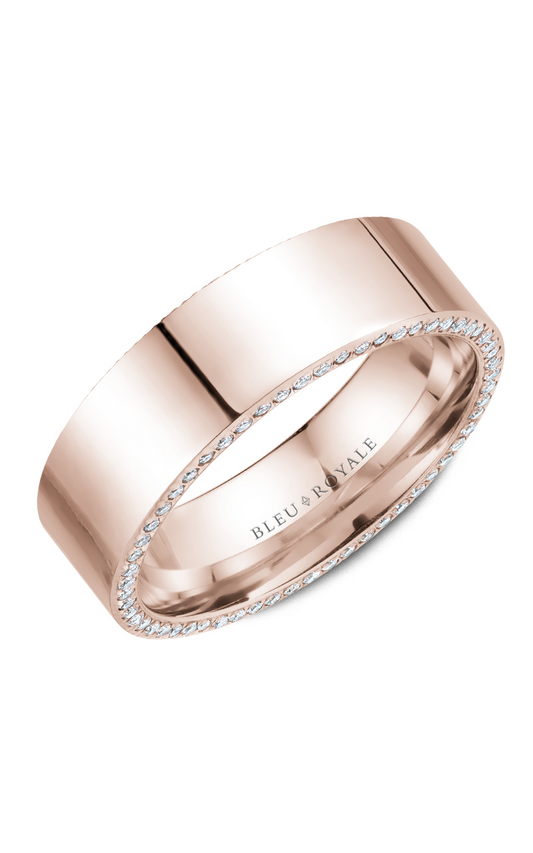14K Rose Gold Gents Round Wedding Band