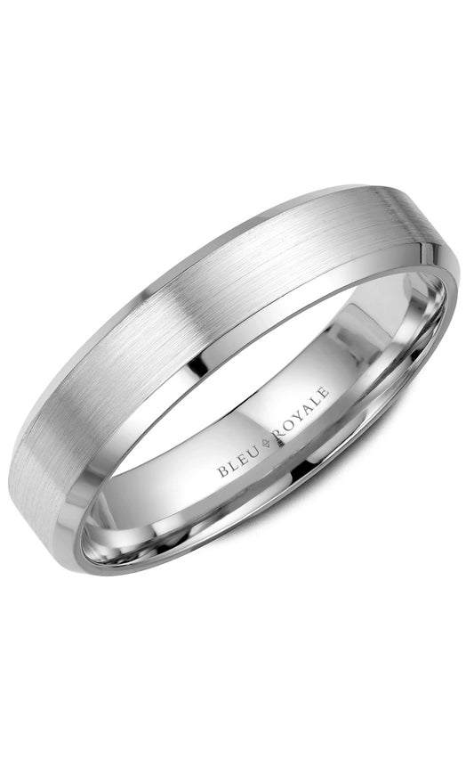 18K White Gold Gents Wedding Band