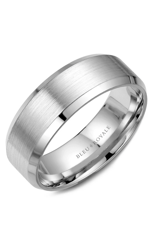 18K White Gold Gents Wedding Band