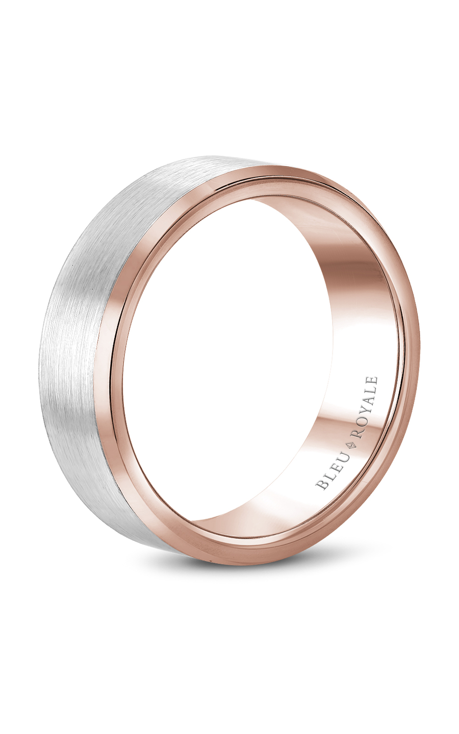 14K Rose Gold and 14K White Gold Gents Wedding Band