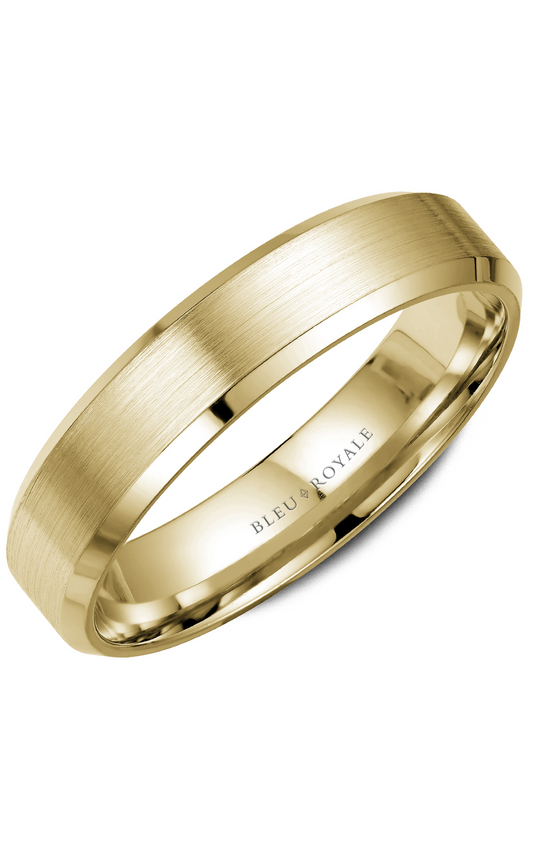 14K Yellow Gold Gents Wedding Band