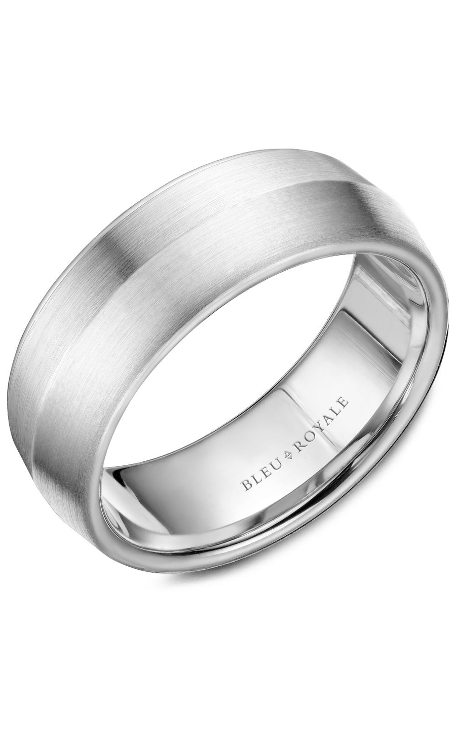 14K White Gold Gents Wedding Band