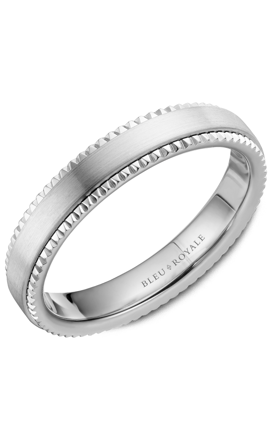14K White Gold Gents Wedding Band