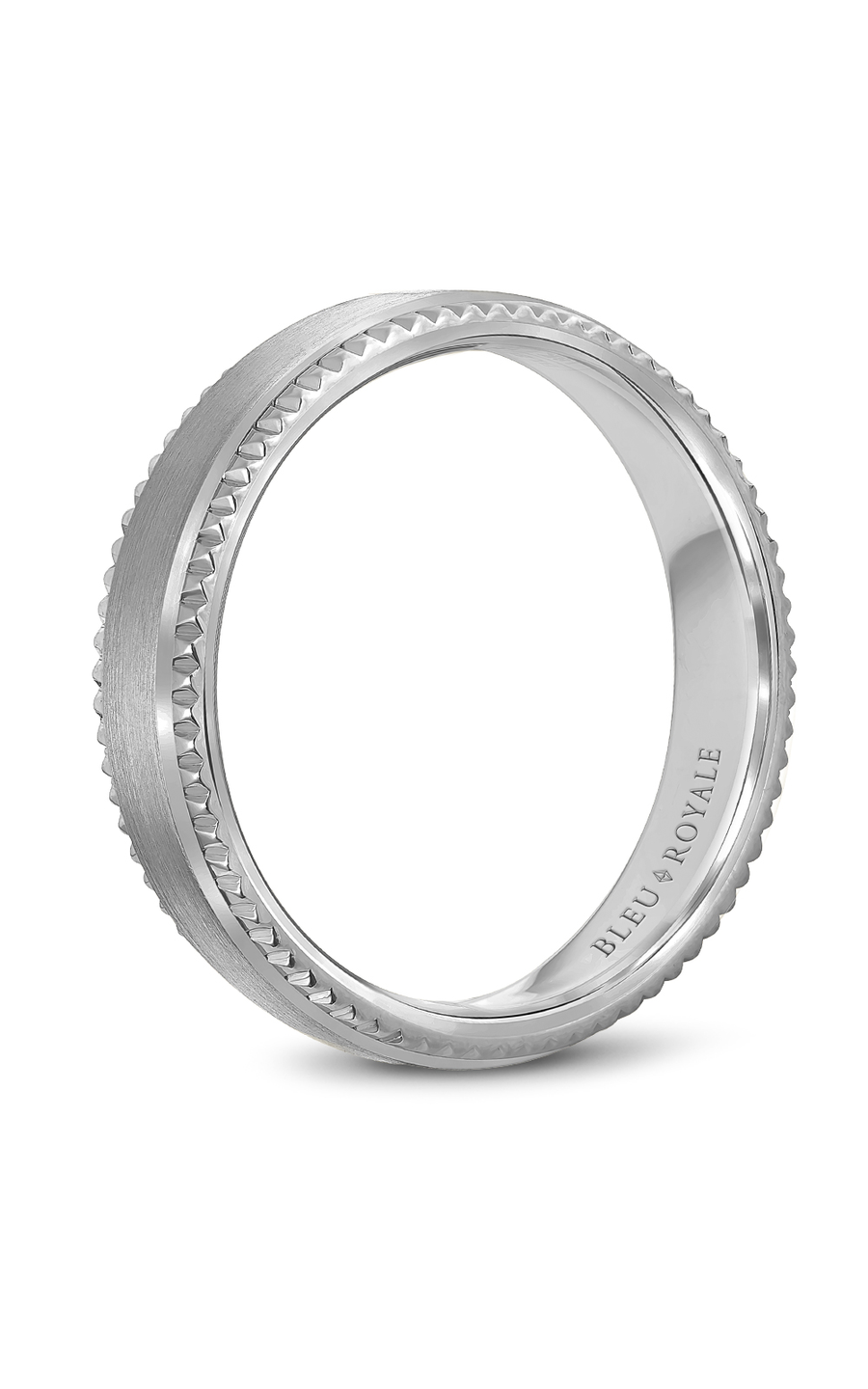 14K White Gold Gents Wedding Band