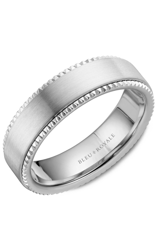 14K White Gold Gents Wedding Band