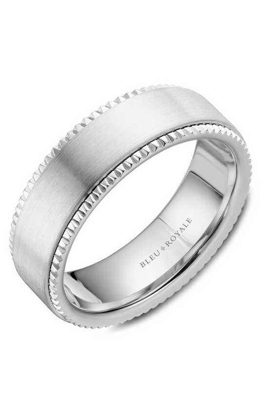 14K White Gold Gents Wedding Band