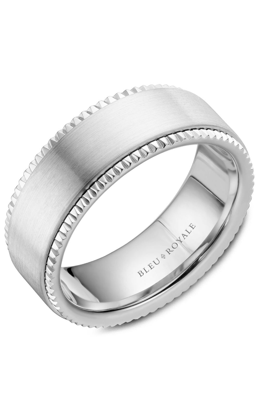 14K White Gold Gents Wedding Band