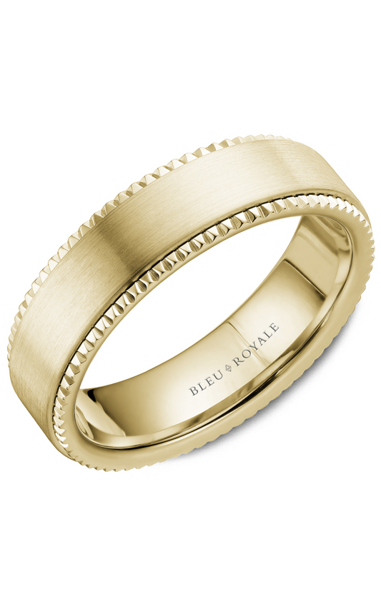14K Yellow Gold Gents Wedding Band