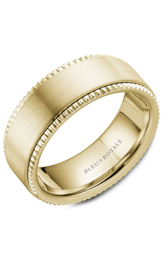 14K Yellow Gold Gents Wedding Band