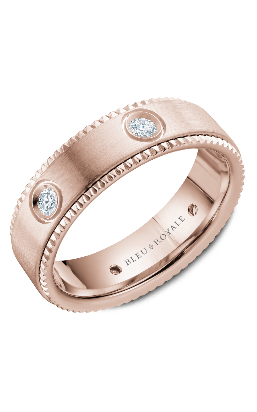 14K Rose Gold Gents Round Wedding Band